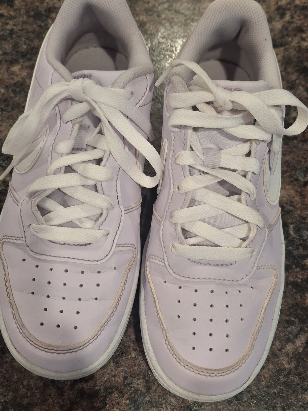 Nike Kids Lace-Up Sneakers in Light Lavender and White